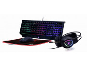 Gembird Gaming Kit GGS-UMGL4-01-RU, 4-in-1 Backlight Gaming kit -Phantom-, RU layout